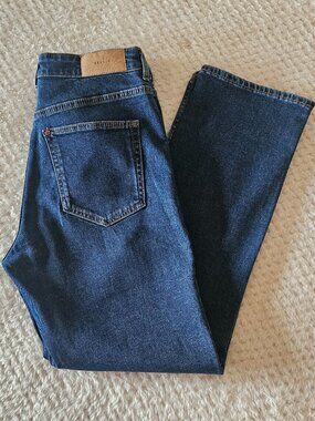 & Denim High Rise Straight Ankle Crop Jeans | Size 6